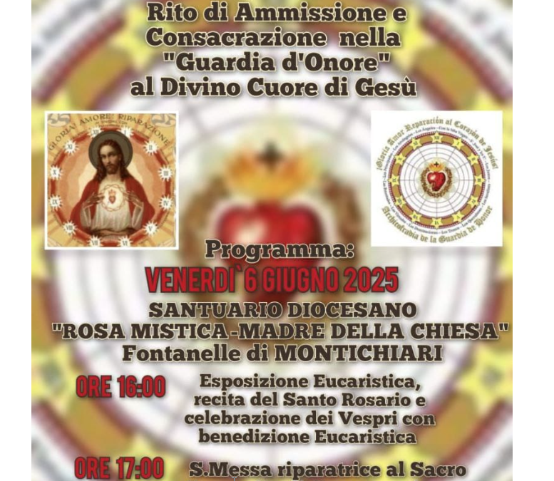 PRIMO VENERDÌ DEL MESE IN ONORE DEL SACRO CUORE DI GESÙ